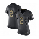 Women's Nike New York Jets #2 Teddy Bridgewater Limited Black 2016 Salute to Service NFL Jersey