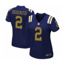 Women's Nike New York Jets #2 Teddy Bridgewater Limited Navy Blue Alternate NFL Jersey