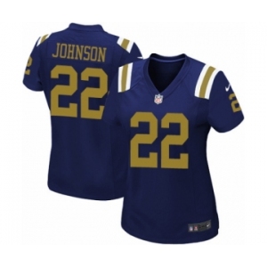 Women's Nike New York Jets #22 Trumaine Johnson Elite Navy Blue Alternate NFL Jersey