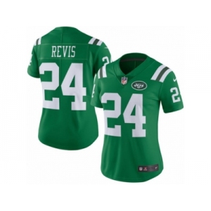 Women's Nike New York Jets #24 Darrelle Revis Limited Green Rush NFL Jersey