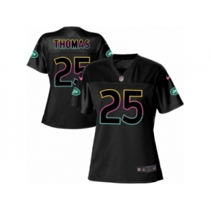 Women's Nike New York Jets #25 Shamarko Thomas Game Black Fashion NFL Jersey