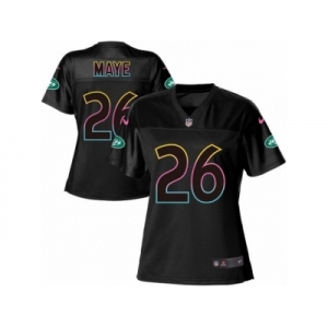 Women's Nike New York Jets #26 Marcus Maye Game Black Fashion NFL Jersey