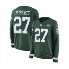 Women's Nike New York Jets #27 Darryl Roberts Limited Green Therma Long Sleeve NFL Jersey