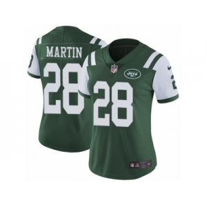 Women's Nike New York Jets #28 Curtis Martin Vapor Untouchable Limited Green Team Color NFL Jersey