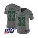 Women's Nike New York Jets #33 Jamal Adams Limited Gray Inverted Legend 100th Season NFL Jersey