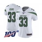 Women's Nike New York Jets #33 Jamal Adams White Vapor Untouchable Limited Player 100th Season NFL Jersey