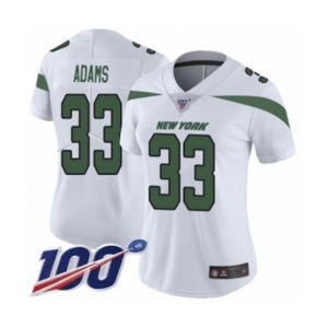 Women's Nike New York Jets #33 Jamal Adams White Vapor Untouchable Limited Player 100th Season NFL Jersey