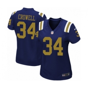 Women's Nike New York Jets #34 Isaiah Crowell Elite Navy Blue Alternate NFL Jersey