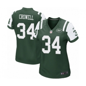 Women's Nike New York Jets #34 Isaiah Crowell Game Green Team Color NFL Jersey