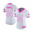 Women's Nike New York Jets #34 Isaiah Crowell Limited White Pink Rush Fashion NFL Jersey