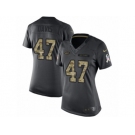 Women's Nike New York Jets #47 Kellen Davis Limited Black 2016 Salute to Service NFL Jersey