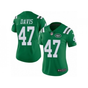 Women's Nike New York Jets #47 Kellen Davis Limited Green Rush NFL Jersey