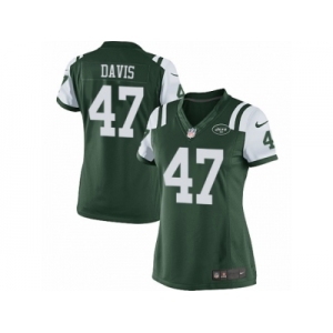 Women's Nike New York Jets #47 Kellen Davis Limited Green Team Color NFL Jersey