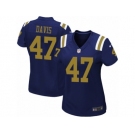 Women's Nike New York Jets #47 Kellen Davis Limited Navy Blue Alternate NFL Jersey