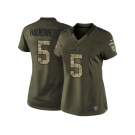 Women's Nike New York Jets #5 Christian Hackenberg Green Stitched NFL Limited Salute to Service Jersey