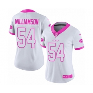 Women's Nike New York Jets #54 Avery Williamson Limited White Pink Rush Fashion NFL Jersey