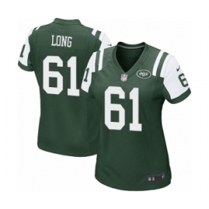 Women's Nike New York Jets #61 Spencer Long Game Green Team Color NFL Jersey