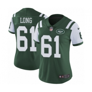 Women's Nike New York Jets #61 Spencer Long Green Team Color Vapor Untouchable Elite Player NFL Jersey
