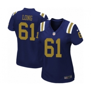 Women's Nike New York Jets #61 Spencer Long Limited Navy Blue Alternate NFL Jersey
