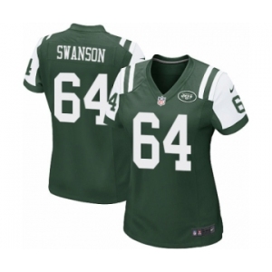 Women's Nike New York Jets #64 Travis Swanson Game Green Team Color NFL Jersey