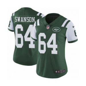 Women's Nike New York Jets #64 Travis Swanson Green Team Color Vapor Untouchable Elite Player NFL Jersey