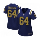 Women's Nike New York Jets #64 Travis Swanson Limited Navy Blue Alternate NFL Jersey