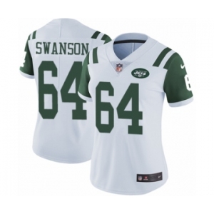 Women's Nike New York Jets #64 Travis Swanson White Vapor Untouchable Elite Player NFL Jersey