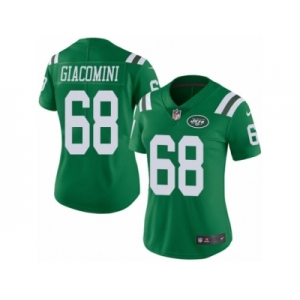 Women's Nike New York Jets #68 Breno Giacomini Limited Green Rush NFL Jersey
