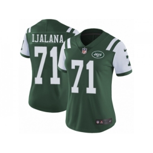 Women's Nike New York Jets #71 Ben Ijalana Vapor Untouchable Limited Green Team Color NFL Jersey