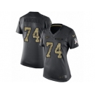 Women's Nike New York Jets #74 Nick Mangold Limited Black 2016 Salute to Service NFL Jersey
