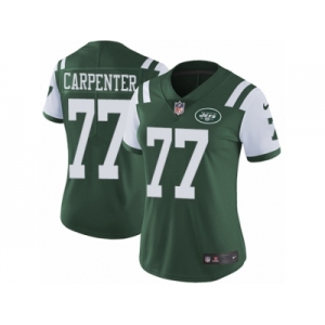 Women's Nike New York Jets #77 James Carpenter Vapor Untouchable Limited Green Team Color NFL Jersey