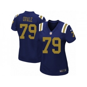 Women's Nike New York Jets #79 Brent Qvale Limited Navy Blue Alternate NFL Jersey