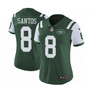 Women's Nike New York Jets #8 Cairo Santos Green Team Color Vapor Untouchable Elite Player NFL Jersey