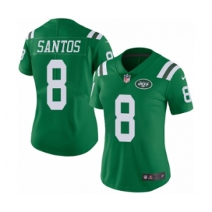 Women's Nike New York Jets #8 Cairo Santos Limited Green Rush Vapor Untouchable NFL Jersey