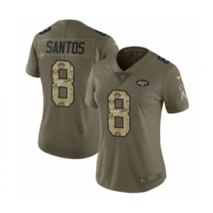 Women's Nike New York Jets #8 Cairo Santos Limited Olive Camo 2017 Salute to Service NFL Jersey