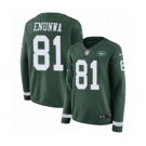 Women's Nike New York Jets #81 Quincy Enunwa Limited Green Therma Long Sleeve NFL Jersey