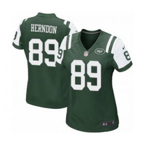 Women's Nike New York Jets #89 Chris Herndon Game Green Team Color NFL Jersey