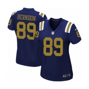 Women's Nike New York Jets #89 Chris Herndon Limited Navy Blue Alternate NFL Jersey