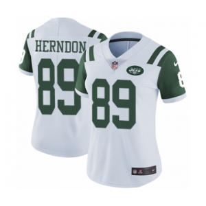 Women's Nike New York Jets #89 Chris Herndon White Vapor Untouchable Elite Player NFL Jersey