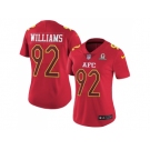 Women's Nike New York Jets #92 Leonard Williams Red Stitched NFL Limited AFC 2017 Pro Bowl Jersey