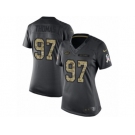 Women's Nike New York Jets #97 Lawrence Thomas Limited Black 2016 Salute to Service NFL Jersey