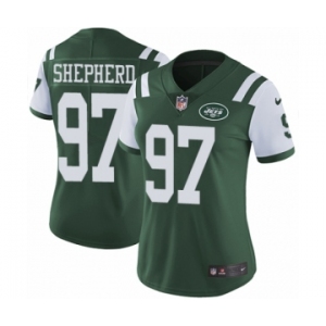 Women's Nike New York Jets #97 Nathan Shepherd Green Team Color Vapor Untouchable Limited Player NFL Jersey