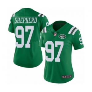 Women's Nike New York Jets #97 Nathan Shepherd Limited Green Rush Vapor Untouchable NFL Jersey