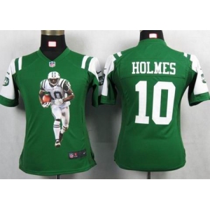 nike women nfl jerseys new york jets #10 holmes green[portrait fashion]