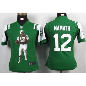 nike women nfl jerseys new york jets #12 namath green[portrait fashion]