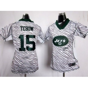 nike women nfl jerseys new york jets #15 tebow [fem fan zebra]