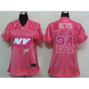nike women nfl jerseys new york jets #24 revis pink[2012 fem fan]