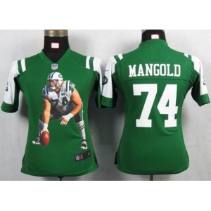 nike women nfl jerseys new york jets #74 mangold green[portrait fashion]
