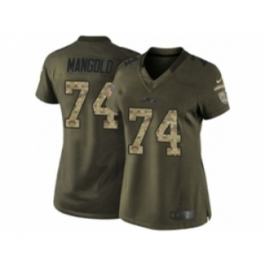 nike women nfl jerseys new york jets #74 nick mangold army green[nike Limited Salute To Service]