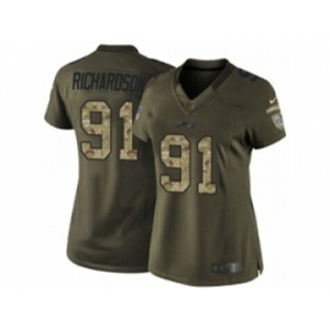nike women nfl jerseys new york jets #91 richardson army green[nike Limited Salute To Service]